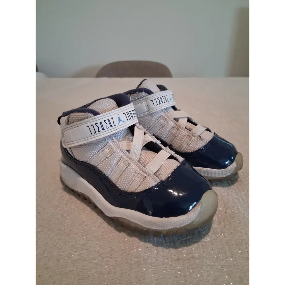 Nike Air Jordan 11 Retro TD Win Like 82 Midnight Navy White Size 7C Baby